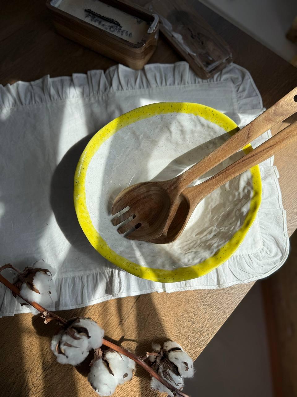 Тарілка для пасти Корал Капучино Yellow