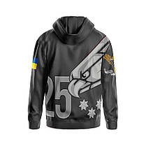 Худі чоловіче з принтом «25-та окрема повітрянодесантна бригада. Хижий політ» сірий, фото 2