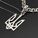 Срібний ланцюжок чоловічий з підвісом герб. Чоловічий кулон і цепочка на шию. Срібло 925 50 см, фото 6