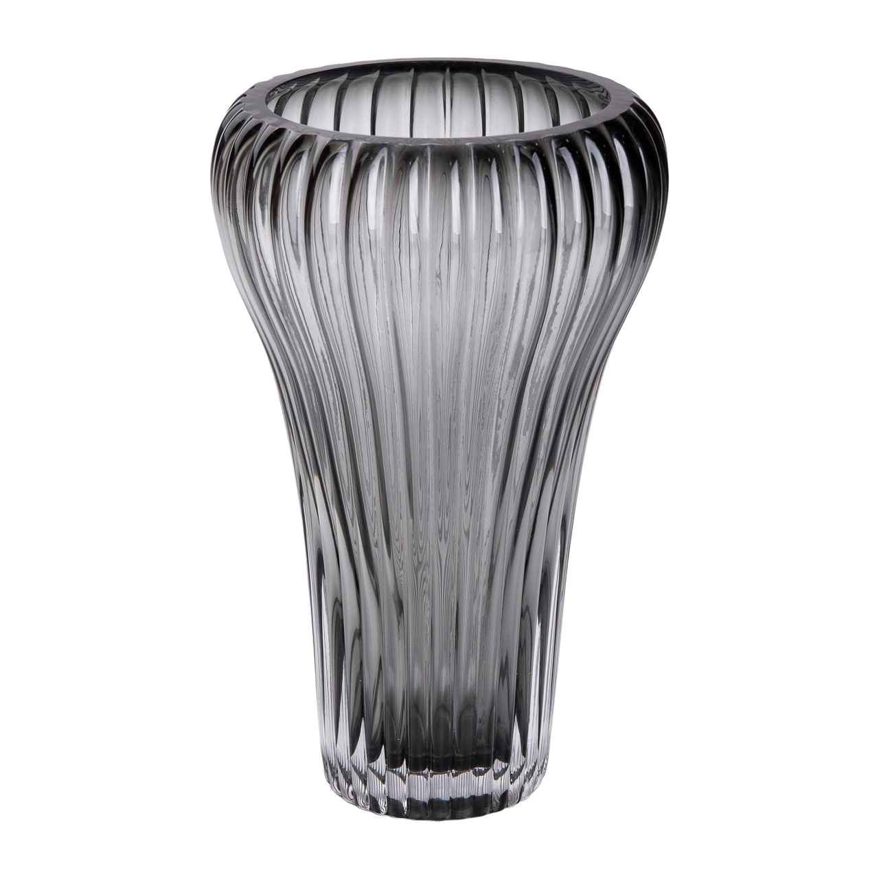Скляна ваза, декоративна, сіра, 27,5 см HP-1730