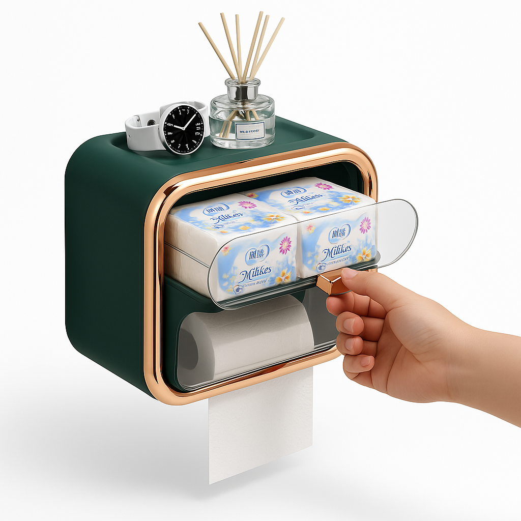Настінний тримач туалетного паперу Toilet Paper Holder GREEN (метал, антикорозійне покриття)