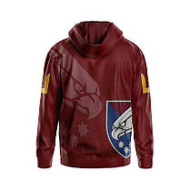 Худі чоловіче з принтом «25-та окрема повітрянодесантна бригада. Сталевий орел» бордовий, фото 2