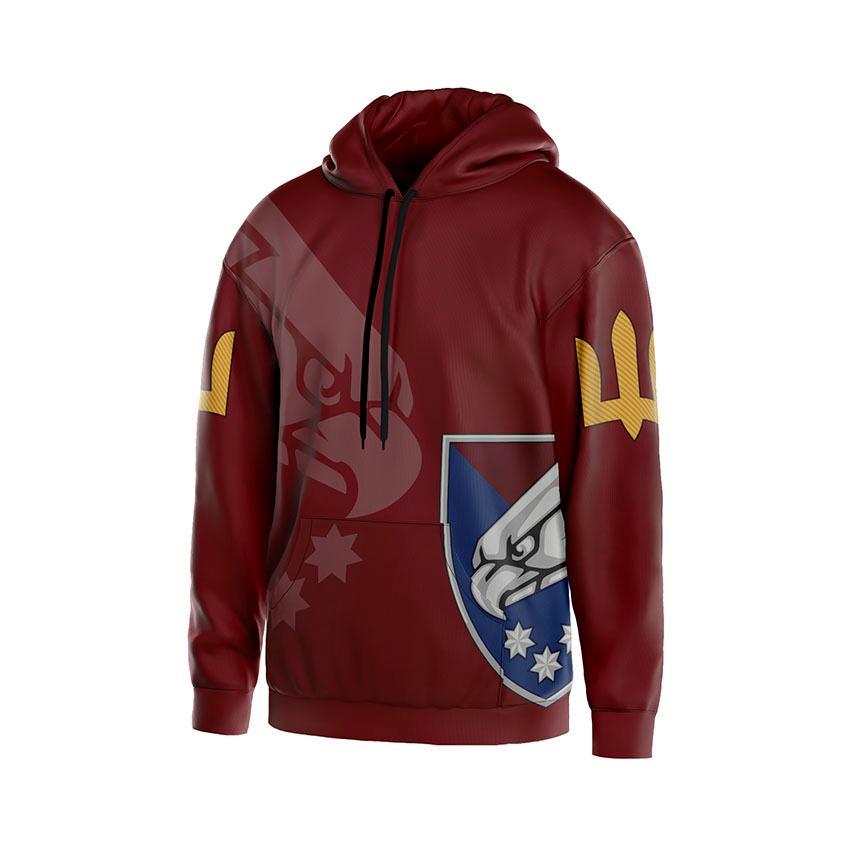 Худі чоловіче з принтом «25-та окрема повітрянодесантна бригада. Сталевий орел» бордовий