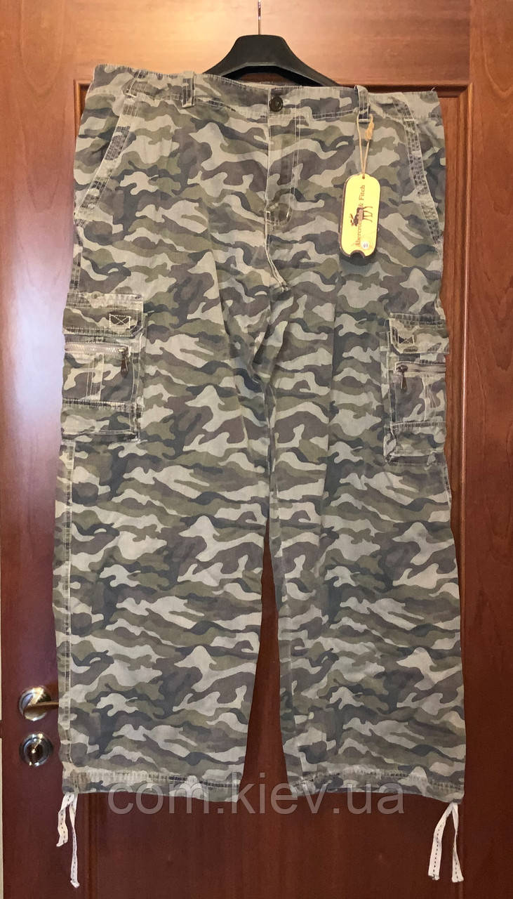 Штани легкі бавовна 100% Abercrombie & Fitch камуфльовані великий розмір, фото 1