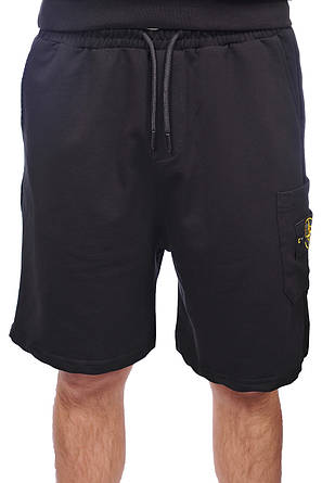 Шорти чоловічі трикотаж Stone Island 25-25S-09714 чорні, фото 3