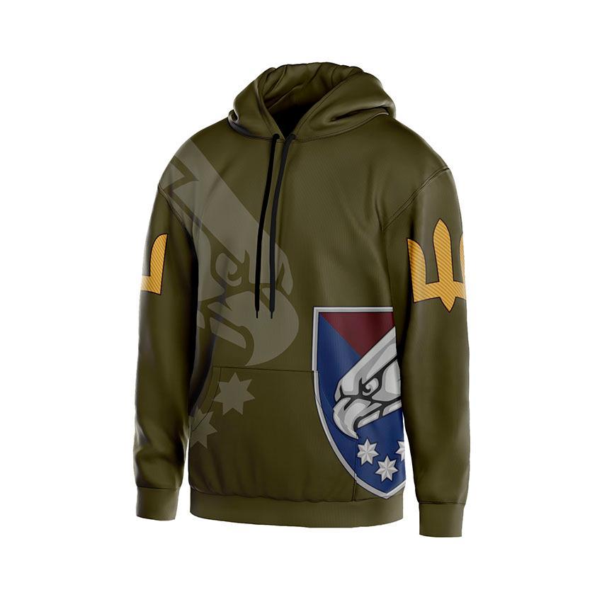 Худі чоловіче з принтом «25-та окрема повітрянодесантна бригада. Сталевий орел» хакі