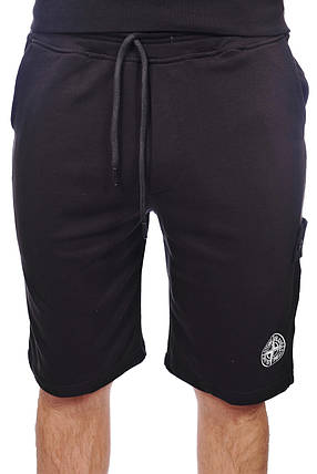 Шорти чоловічі трикотаж Stone Island 25-1299 чорні, фото 3