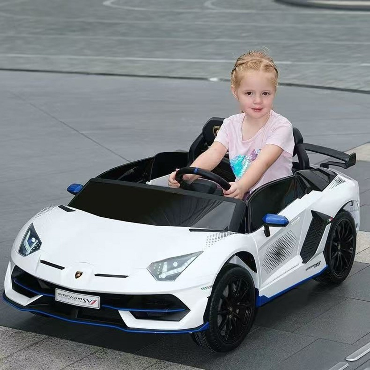 Дитячий електромобіль на акумуляторі Lamborghini M 6026 з пультом радіокерування для дітей 3-8 років Білий