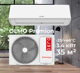 Кондиціонер Olmo OSH-12FWH до 35 м² серії Premion 3,4 кВт, інвертор до -25°C/+46°C