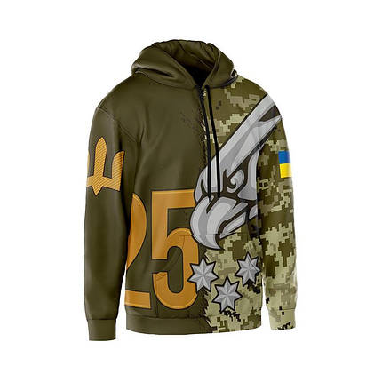 Худі чоловіче з принтом «25-та окрема повітрянодесантна бригада. Сила неба. Sky Power», фото 1