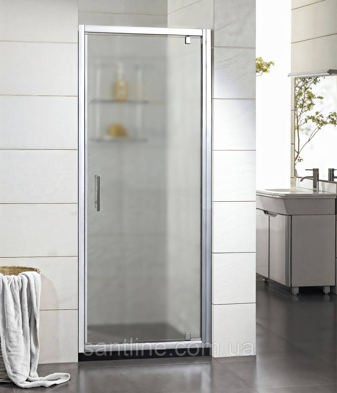 Душові двері розпашні Insana Eleja 90х190 см одоностворчасте матове скло 6мм, фото 1