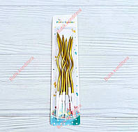 Свічки для торта "коктейльні" хром золото, 6 шт/уп