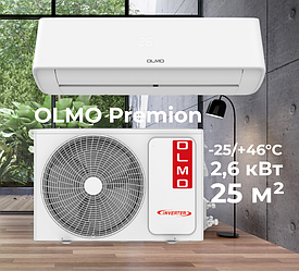 Кондиціонер Olmo OSH-09FWH до 25 м² серія Premion 2,6 кВт, інвертор до -25°C/+46°C