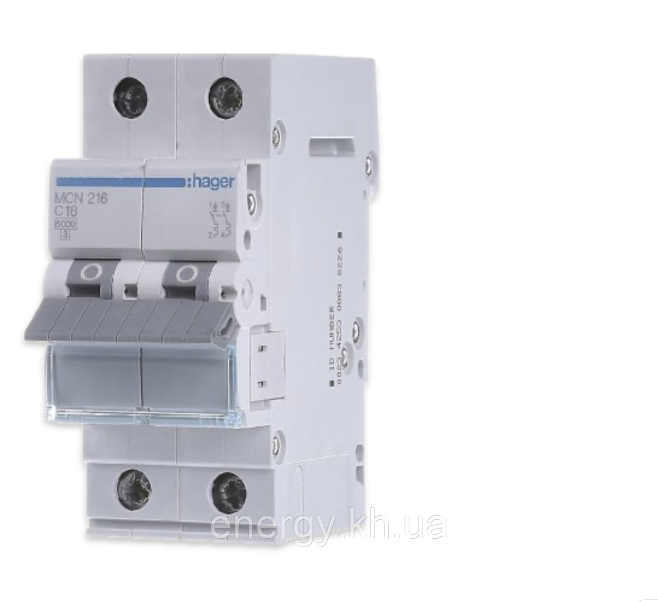 MCN216 Hager – Автоматичний вимикач 2P 16A - 6kA C 2M, фото 1