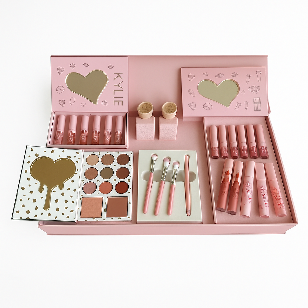 Набір подарунковий KYLI рожевий Подарунковий набір декоративної косметики 30 шт. у ящику