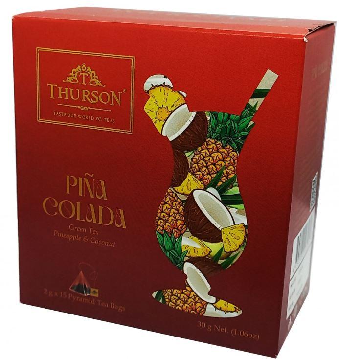 Чай зелений Thurson "Піна Колада Коктейль" 2×15 пірамідок, фото 1