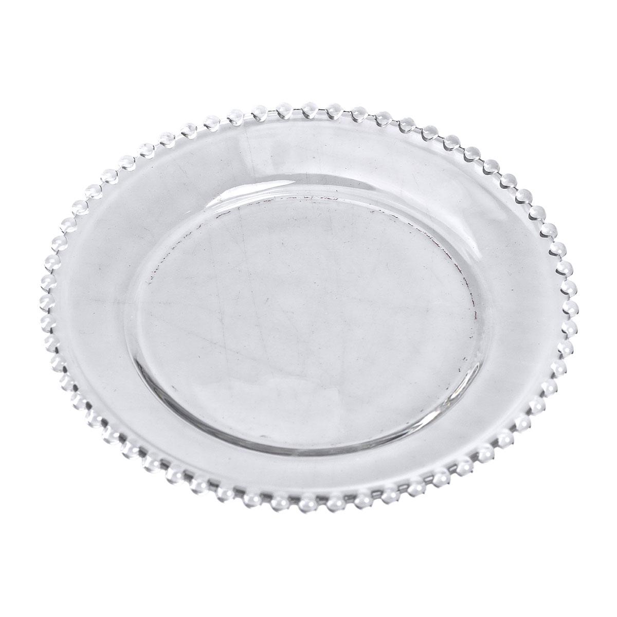 Тарілка десертна скляна Перлини 18,5 см HP-YH-65