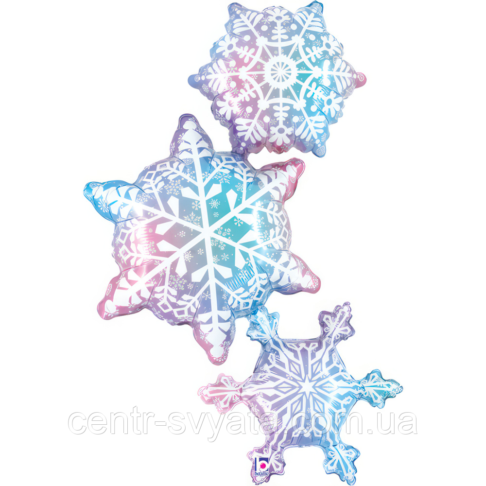 Фольгована кулька Grabo 42"(61х106 см) Сніжинки