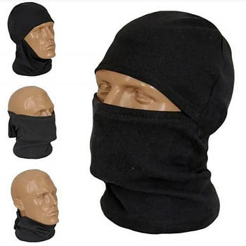 Тактична багатофункціональна балаклава, Чорна/підшоломник трикотажний унісекс для ВСУ