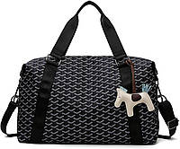 Сумка женская дорожная спортивная для фитнеса, зала. Вместительная сумка для путешествий, ручной клади Чёрная