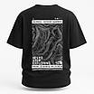 Футболка чоловіча TNF чорна з принтом, вільний крій, оверсайз, стрітстайл, фото 2