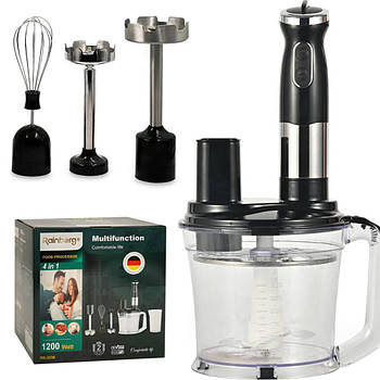 Блендер 4в1 Rainberg RB-2238 + Подарунок Ваги до 10кг SF-400 / Блендер з чашею / Ручний блендер подрібнювач