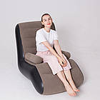 Надувний S-подібний лінивий диван 140x85x80 см до 100 кг із підголівником для відпочинку вдома та на вулиці, фото 2