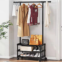 Напольная вешалка для одежды SINGLE-POLE RACK 169х93х35см удобная стойка для хранения одежды в прихожей