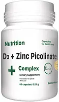 Вітамінно-мінеральний комплекс EntherMeal D3 + Zinc Picolinate Complex+ 60 капсул (AD3ZN060EM090)