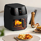 Електричний аерогриль QF-605 8 л 2400W з програмами приготування їжі та таймером для запікання, фото 2