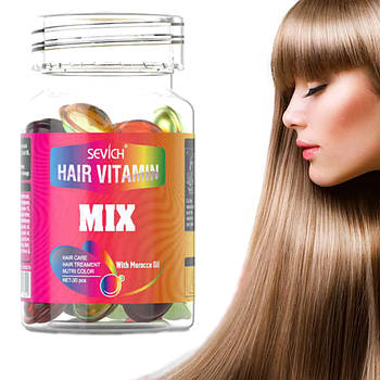 Капсули для волосся 30шт Sevich Mix / Олія для січених кінчиків волосся / Капсули для догляду за волоссям / Олія