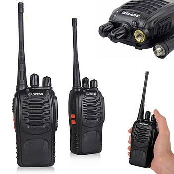 Комплект із двох рацій 5Вт, 16 каналів Baofeng BF-888S / Портативна рація з кліпсою / Рація дальньої дії