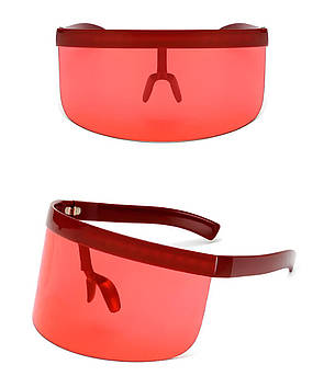 Модні сонцезахисні окуляри RESTEQ із великою оправою пляжного типу, Червоні окуляри, фото 2