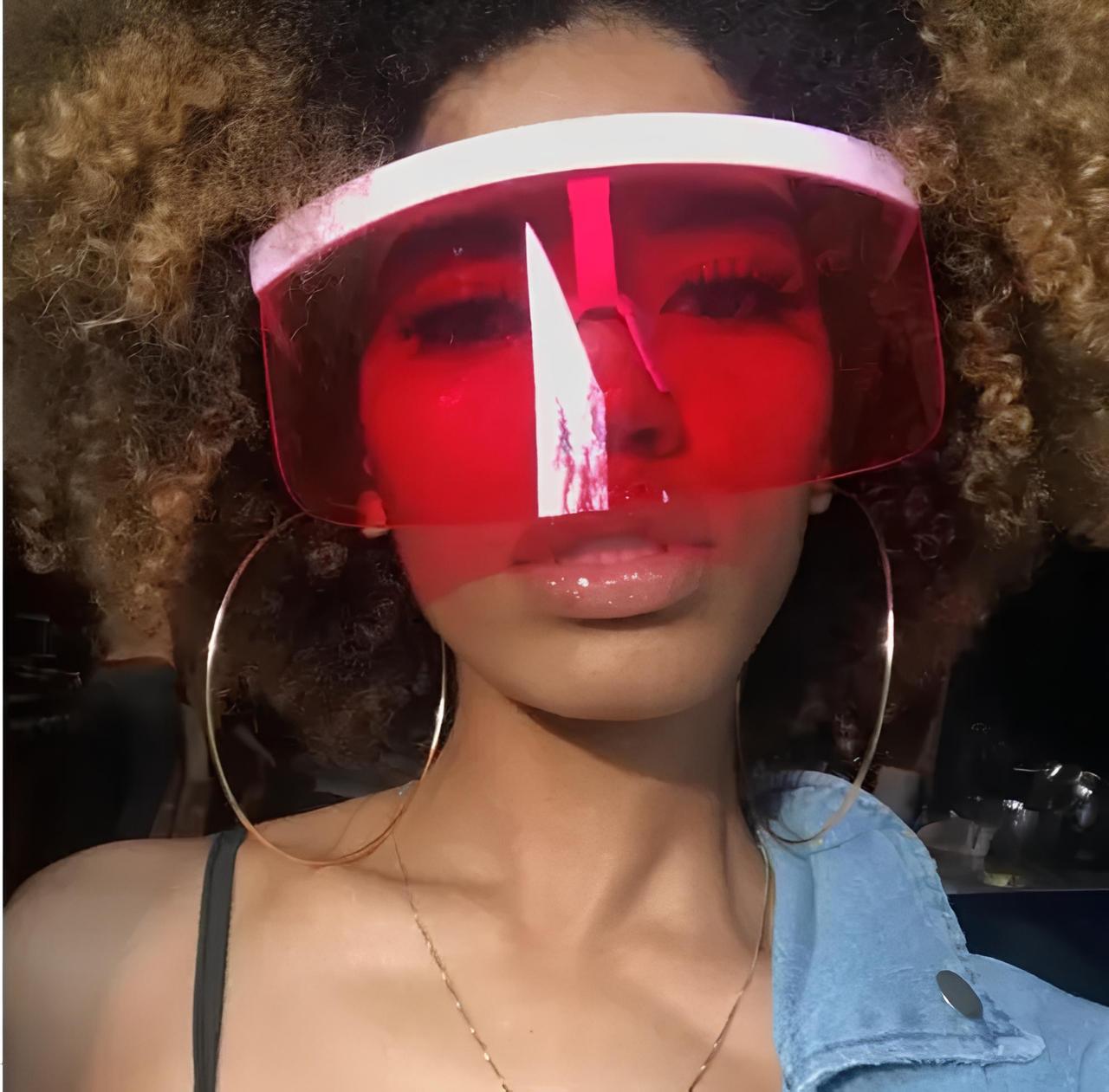 Модні сонцезахисні окуляри RESTEQ із великою оправою пляжного типу, Червоні окуляри