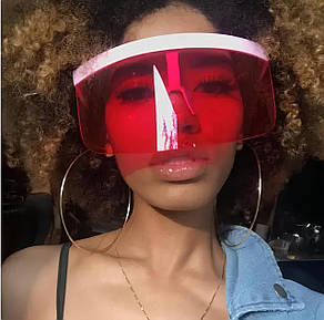 Модні сонцезахисні окуляри RESTEQ із великою оправою пляжного типу, Червоні окуляри, фото 1