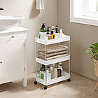 Етажерка на коліщатках 3 яруси HB-27 60х40х22 см універсальна полиця для ванної кухні та зберігання речей, фото 2