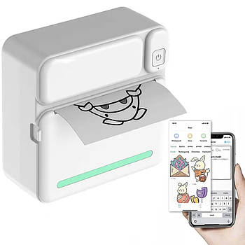 Портативний термопринтер з Bluetooth + 1 рулон термопаперу, C19 / Портативний принтер / Фотопринтер