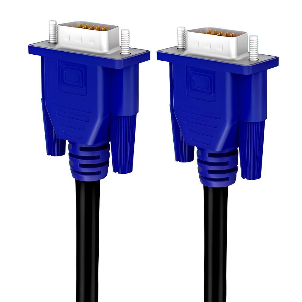Кабель VGA-VGA 15 м, чорний, для підключення монітора та проектора з надійним екраном, фото 1