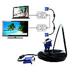 Кабель VGA-VGA 15 м, чорний, для підключення монітора та проектора з надійним екраном, фото 2