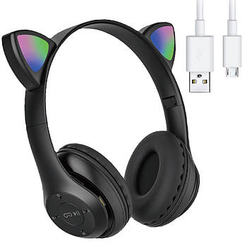 Бездротові навушники з вушками CAT ST71M, чорні / Дитячі блютуз-навушники