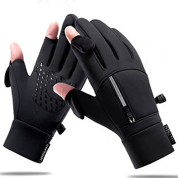 Зимові рукавички із сенсорним пальцем, Чорні, Розмір L/ Сенсорні рукавички чоловічі/Чорні рукавички