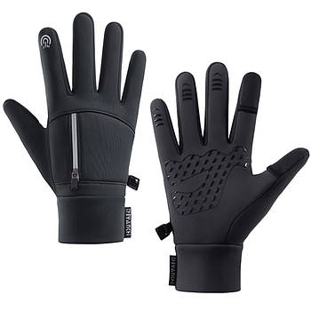 Зимові рукавички на флісі (Розмір XL), Чорний / Водонепроникні рукавички / Рукавички чоловічі