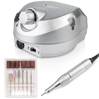 Фрезер для манікюру та педикюру (45 Вт, 35000 об./хв) Naill Drill ZS-601, Срібний/Апарат для манікюру
