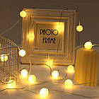 USB-гірлянда 20 LED 2,5 м тепле біле світло, декоративна підсвітка як кульки сніжинок, фото 3