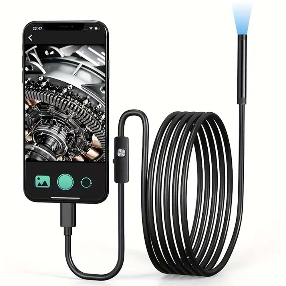 Ендоскоп міні камера для смартфона, 5м / Ендоскопічна гнучка USB-камера / Бороскоп, фото 1