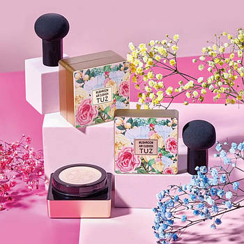 Кушон для обличчя TUZ, відтінок Айворі (№01) зі спонжем / Крем-кушон для обличчя