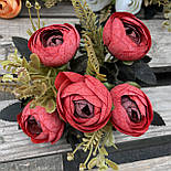Штучні квіти Букет півонії камелія, лютики, рананкулюс 30 см, фото 3