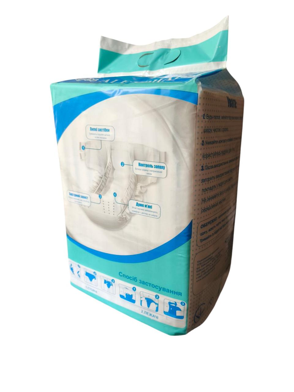 Підгузки для дорослих 6 крапеь Extra Large ALEXPHARM Преміум клас 117–170 см 10 шт, фото 1