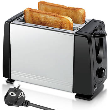 Тостер для хліба 2 відділення на 2 тости, 650Вт, від мережі, QLT-118B / Електротостер / Кухонний тостер для
