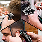 Акумуляторна машинка для стрижки VGR V-013 зелена з 8 насадками та зарядкою від USB, фото 2